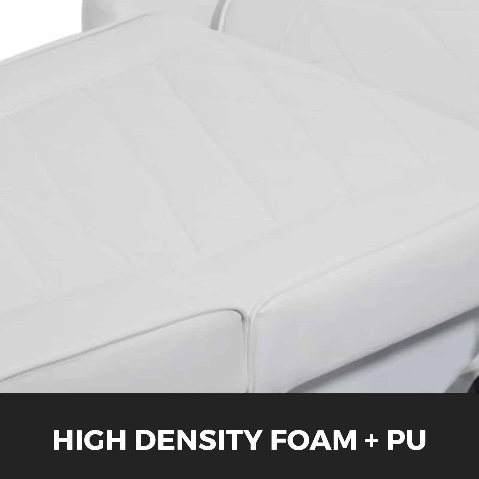 close-up of VEVOR electric facial chair in white high-density foam and pu upholstery.