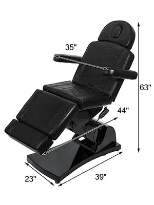 VEVOR electric facial chair in black with adjustable dimensions for optimal comfort.