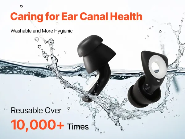 Ear Plugs For Sleeping Noise Cancelling,10dB Soft Earplugs For Concert, Reusable Ear Plugs For Noise Reductionwith Case & 8 Eartips(wear Differentearplug Tips), For Sleeping (Black