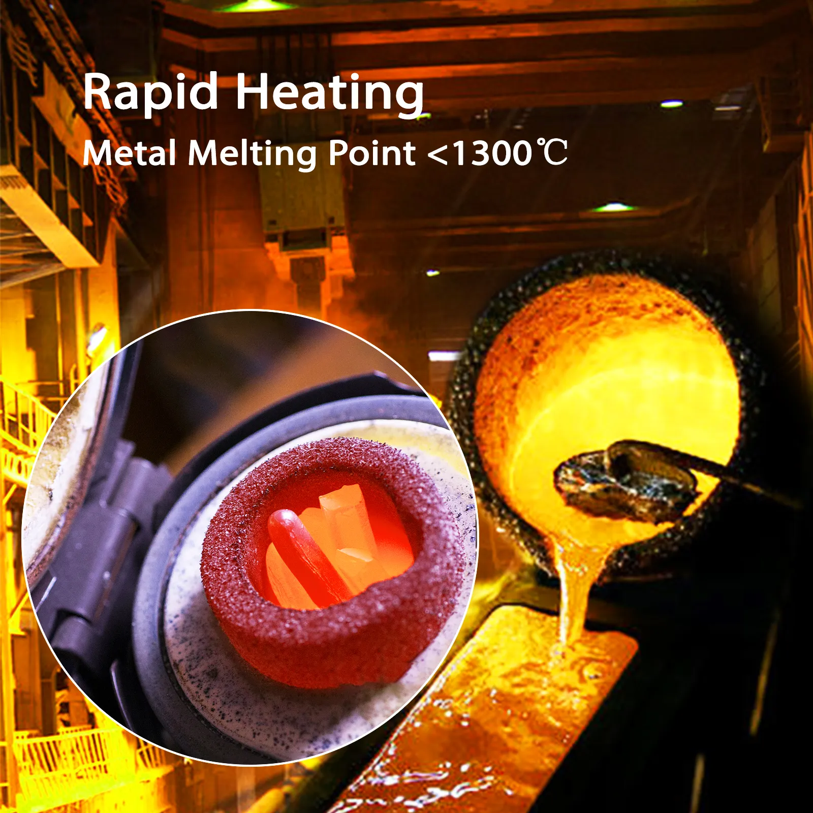 VEVOR graphite crucible for rapid metal melting, heating metals under 1300°c.