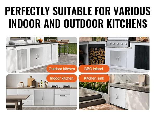 Sportello di accesso per barbecue VEVOR per cucina esterna, isola per barbecue, cucina interna e lavello della cucina.