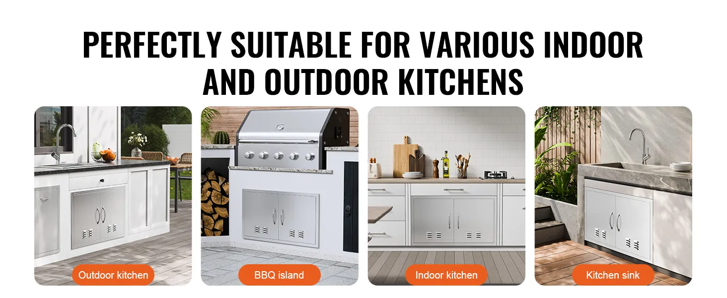 Sportello di accesso per barbecue VEVOR per cucine esterne, isole per barbecue, cucine interne e lavelli da cucina.