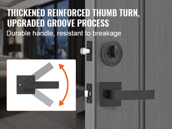 VEVOR dubbele deurkrukset met verdikte, versterkte draaiknop en verbeterd groefproces.