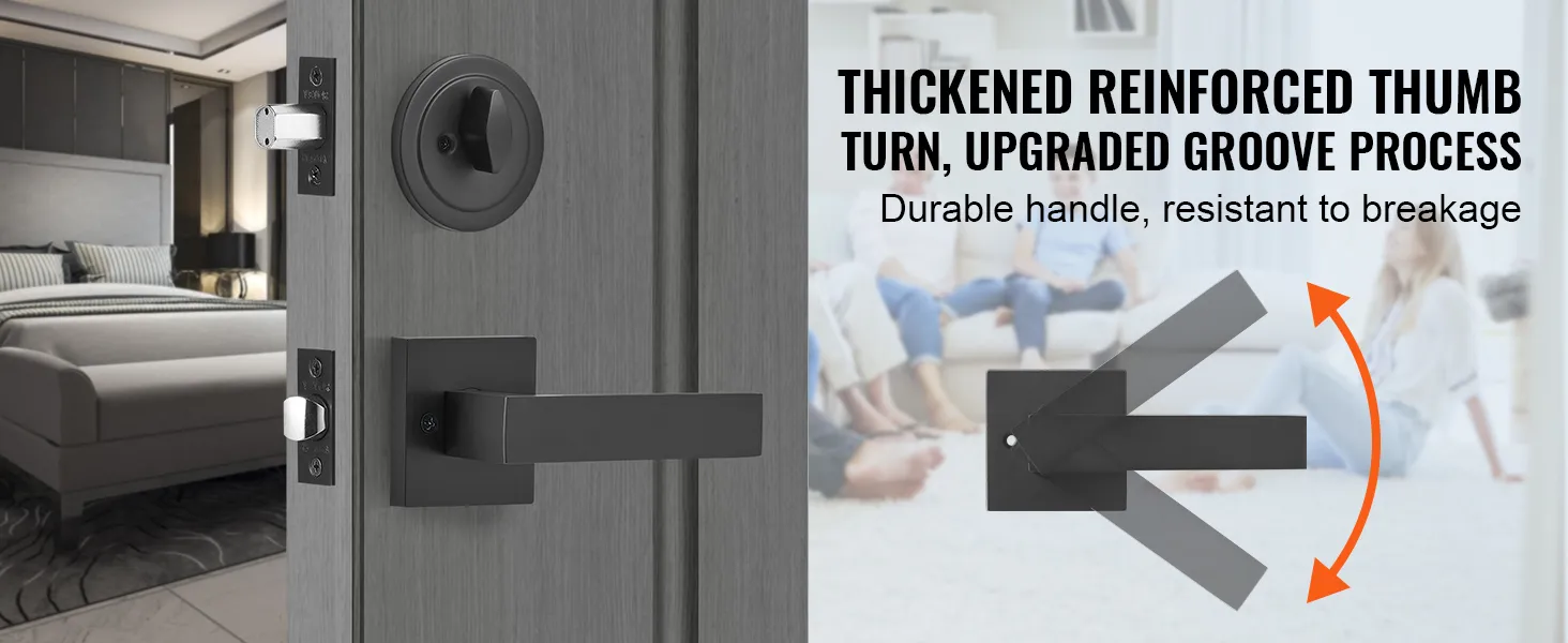 VEVOR dubbele deurkrukset met verdikte, versterkte draaiknop en verbeterd groefproces.