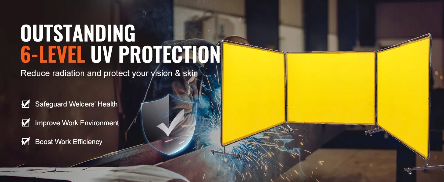 Het VEVOR lasscherm biedt 6 niveaus uv-bescherming om de gezondheid van lassers te beschermen en de werkefficiëntie te verbeteren.