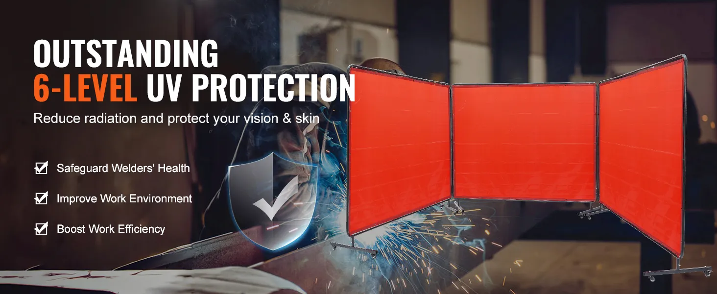 outstanding 6-level uv protection VEVOR welding screen; safeguard welders' health and boost efficiency.