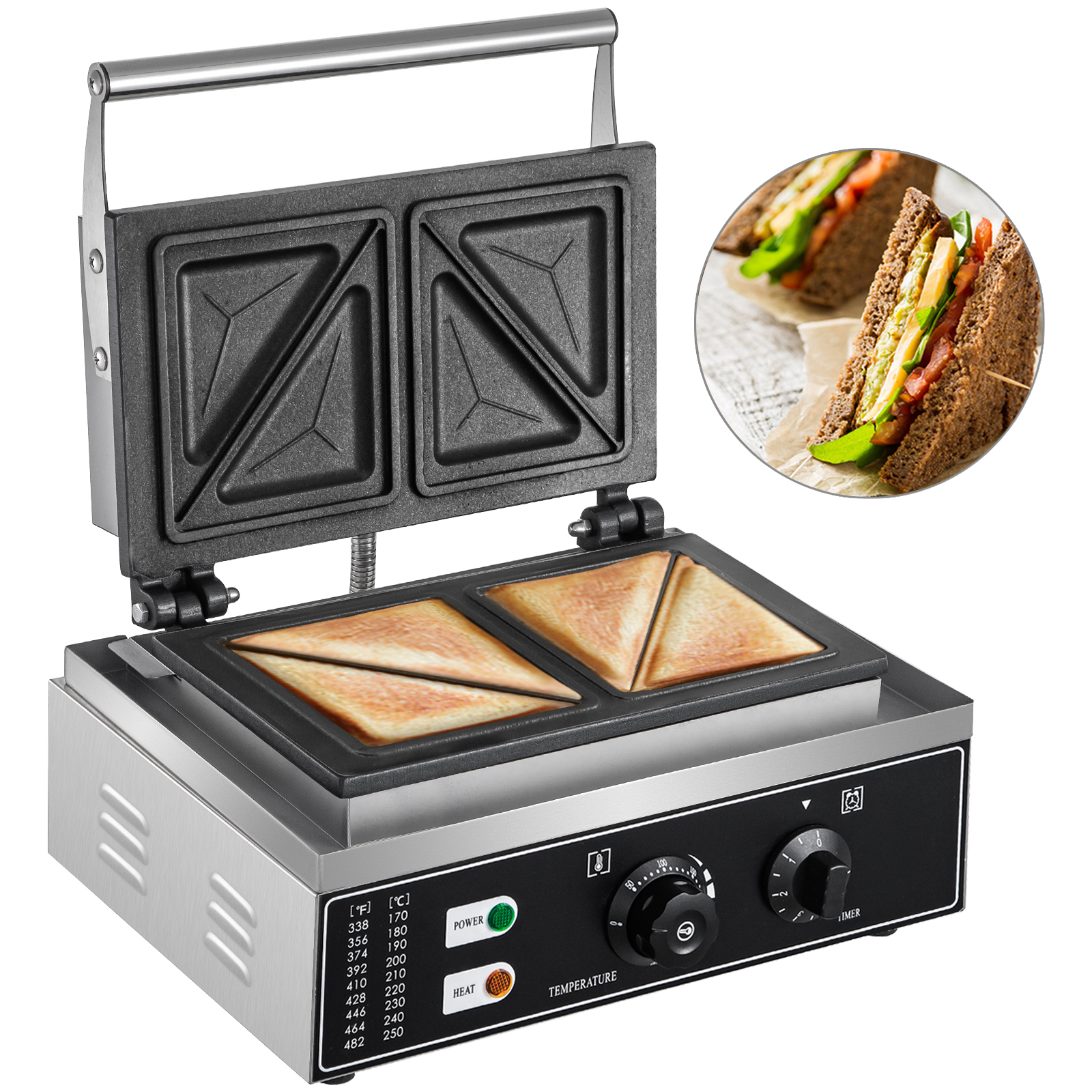 Vevor Commercial Sandwich Machine Commercial Sandwich Press