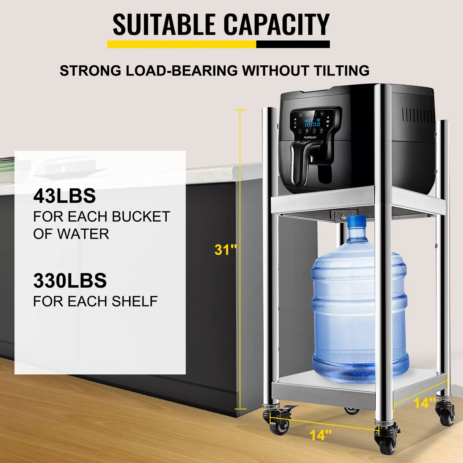 VEVOR rijstwarmerstandaard met sterk draagvermogen, geschikt voor een emmer water.