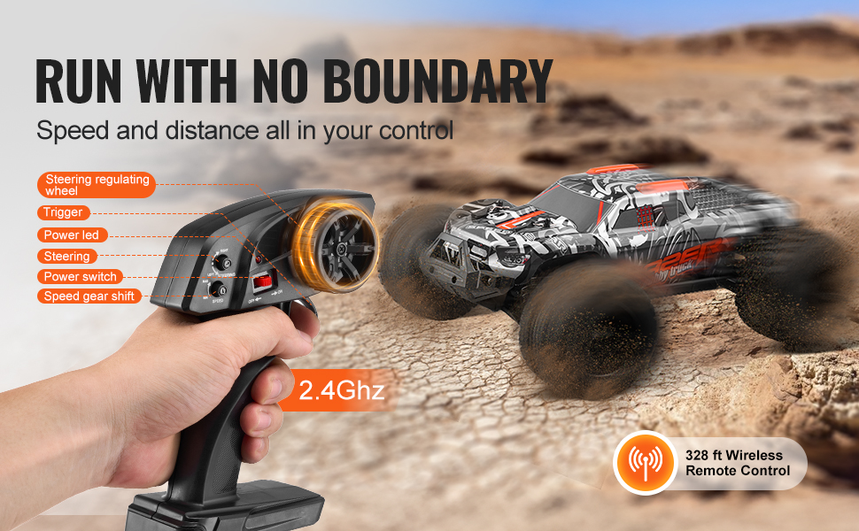 VEVOR Amphibien RC-Auto, 2,4 GHz, 12 Km/h, 4WD Wasserdicht – Mit 2 Akkus, Für Kinder Ab 6