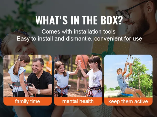best gift for children with VEVOR zip line kit. promote family time, mental health, and keep them active.
