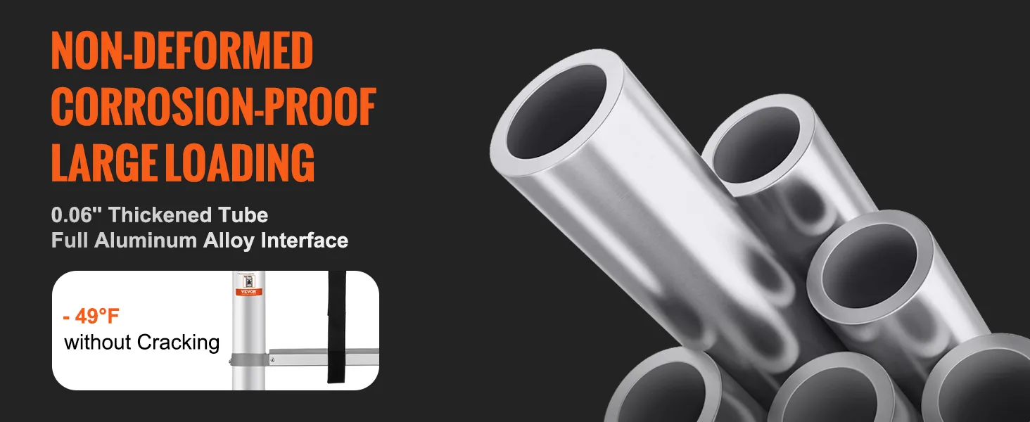 VEVOR non-deformed, corrosion-proof, thickened aluminum tubes for large loading.