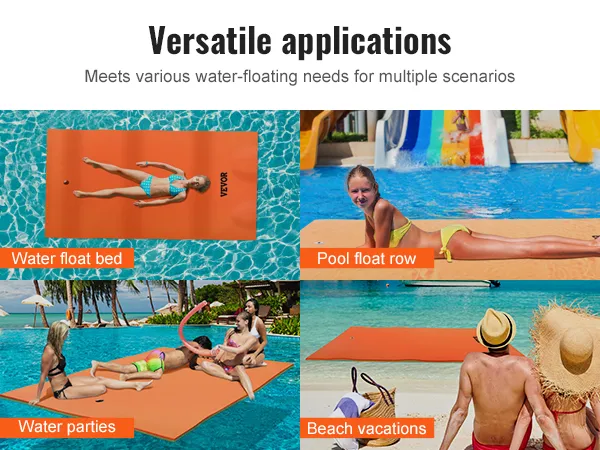 VEVOR floating water pad for water float bed, pool float, water parties, and beach vacations.