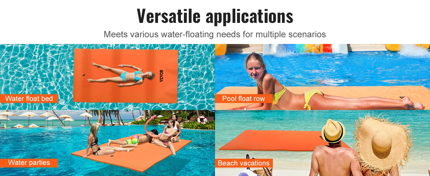 VEVOR floating water pad for water float bed, pool float, water parties, and beach vacations.