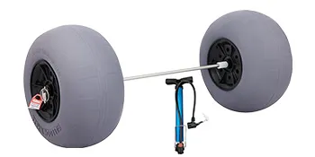 VEVOR beach balloon wheels with inflatable pump, ideal for sand and rough terrains.
