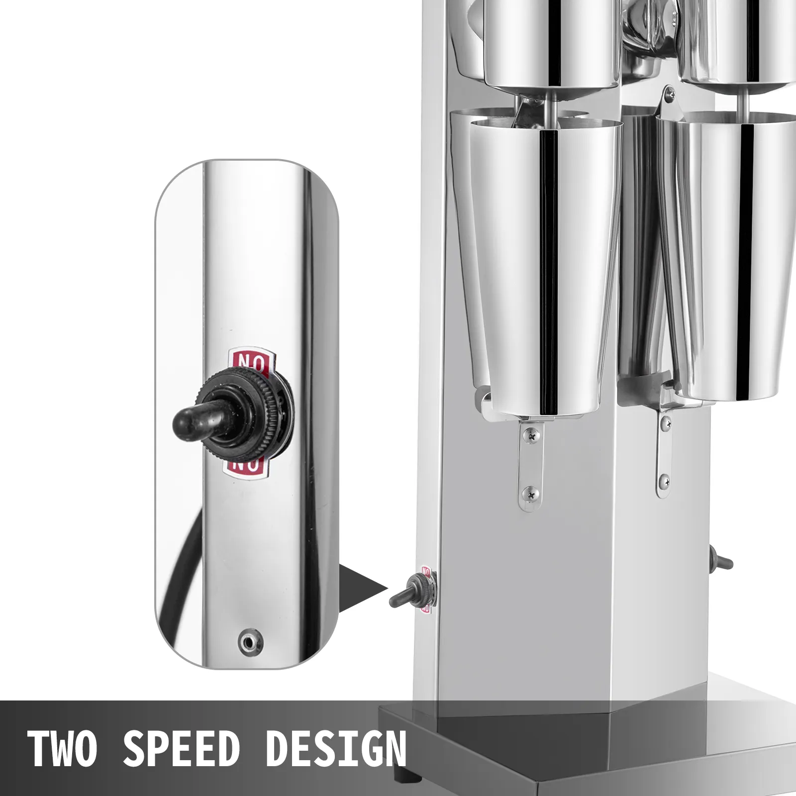 VEVOR milkshake maker with two speed design and stainless steel cups.