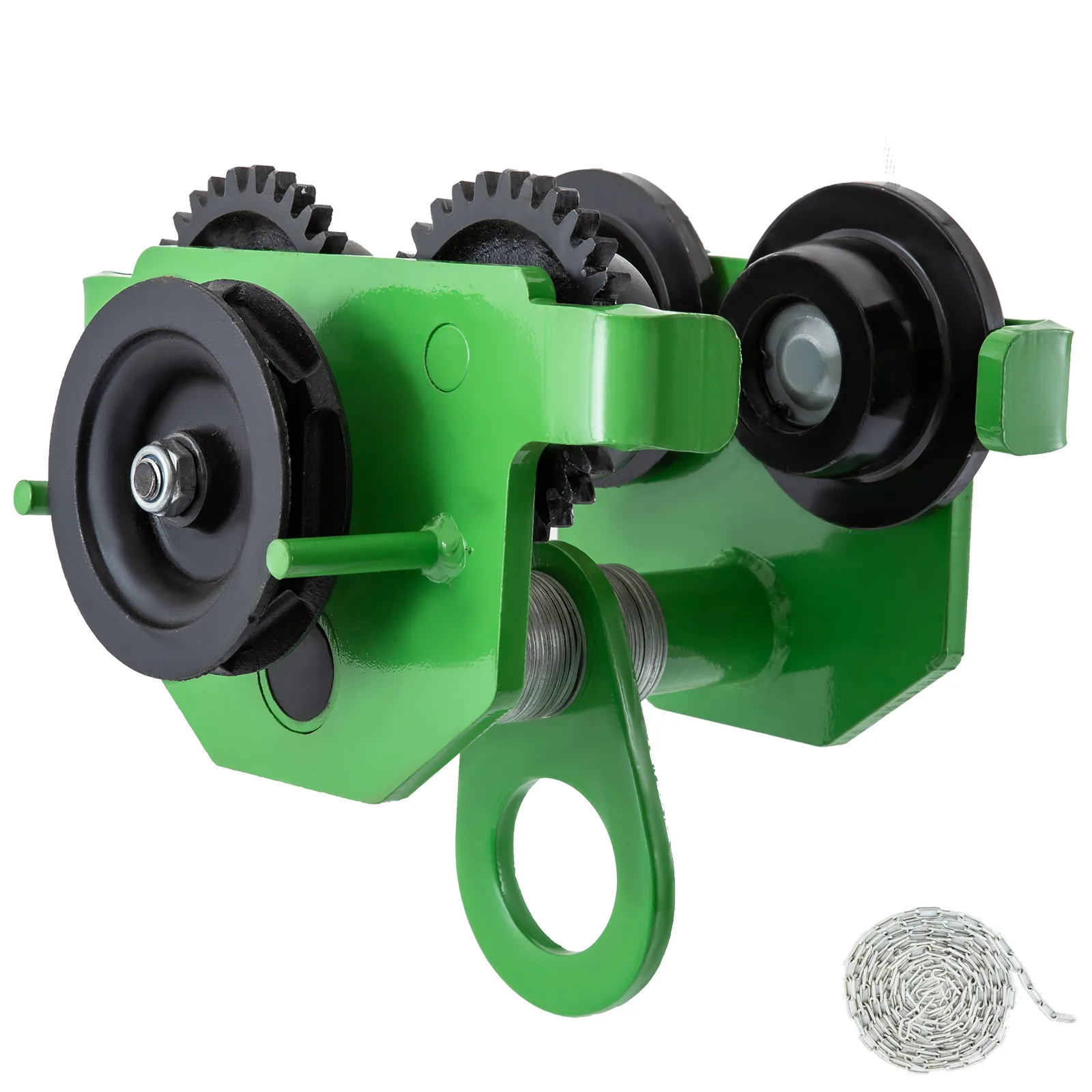 2 Ton Geared Trolley 4400lbs Capacity Dual Wheels Solid Steel Dual ...