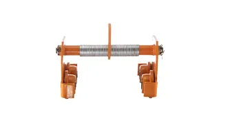 orange VEVOR manual trolley with dual wheels and central rod.