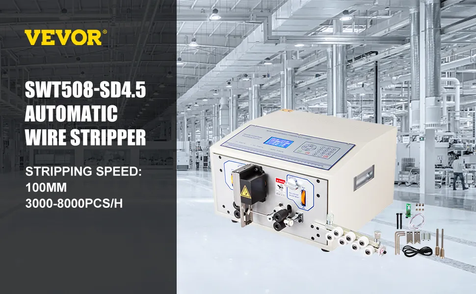 Máquina peladora de cables VEVOR swt508-sd4.5 con funcionamiento automático de alta velocidad.