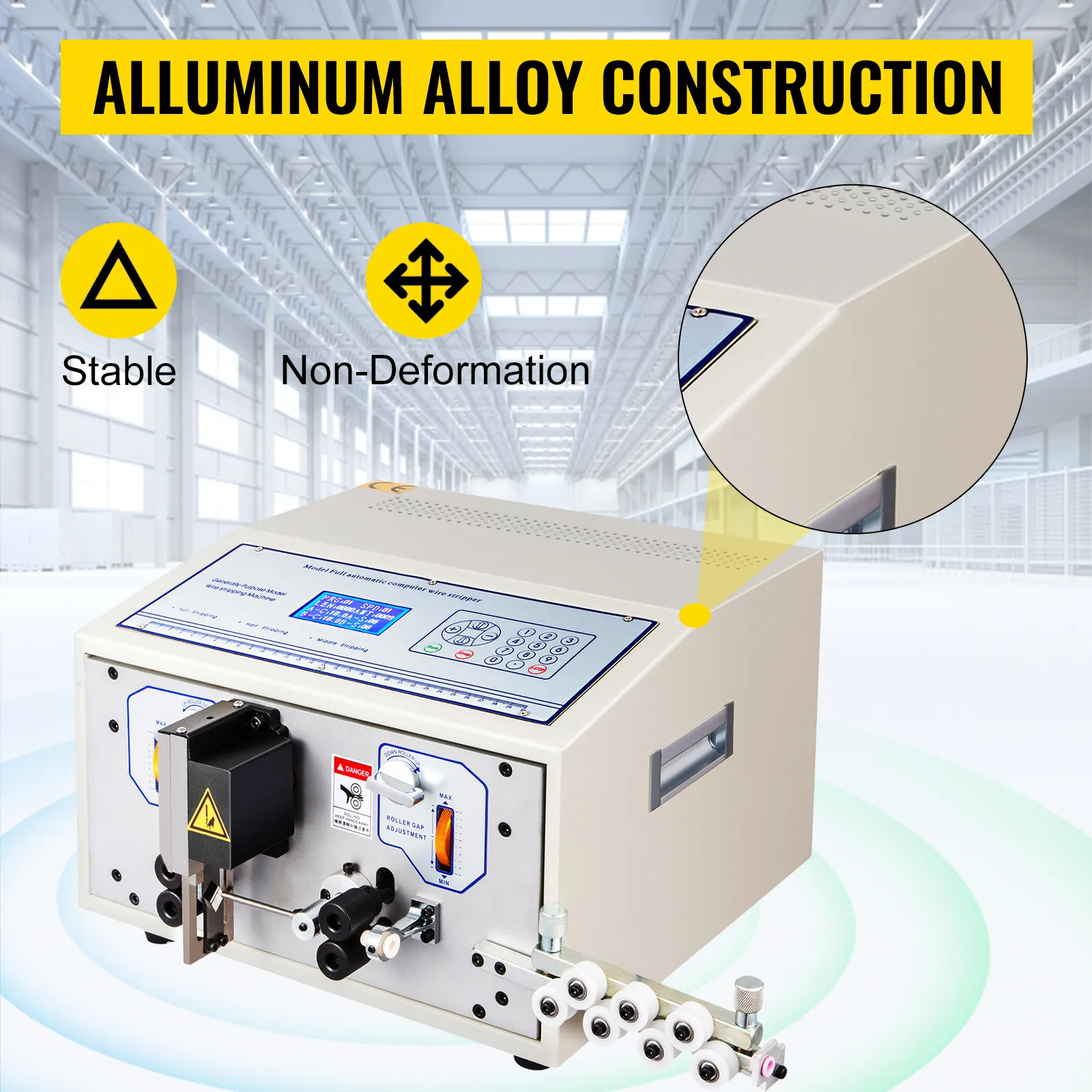 Máquina peladora de cables VEVOR con construcción de aleación de aluminio, estable y no deformable.