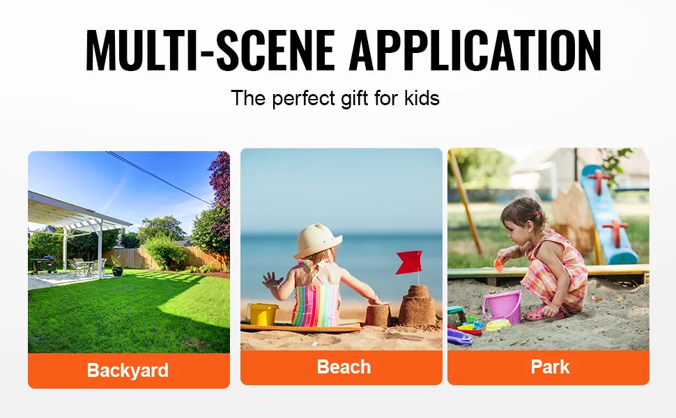 multi-scene application: backyard, beach, and park play with VEVOR sandbox for kids' perfect gift.