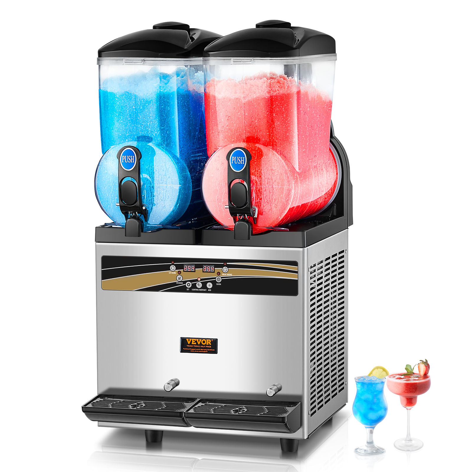 VEVOR Margarita Machine, 15Lx2 Tank Commercial Slushy