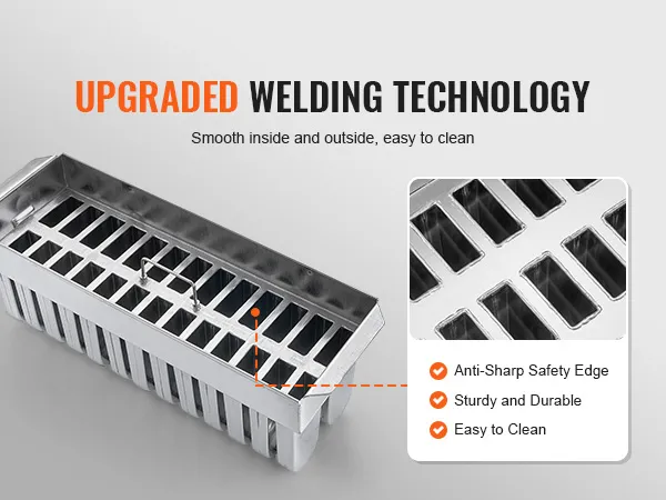 VEVOR popsicle machine with upgraded welding technology, anti-sharp safety edge, and easy to clean design.