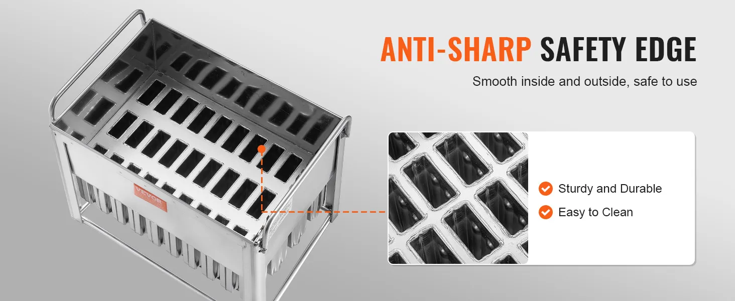 VEVOR metal basket with anti-sharp safety edges, sturdy, durable, and easy to clean.