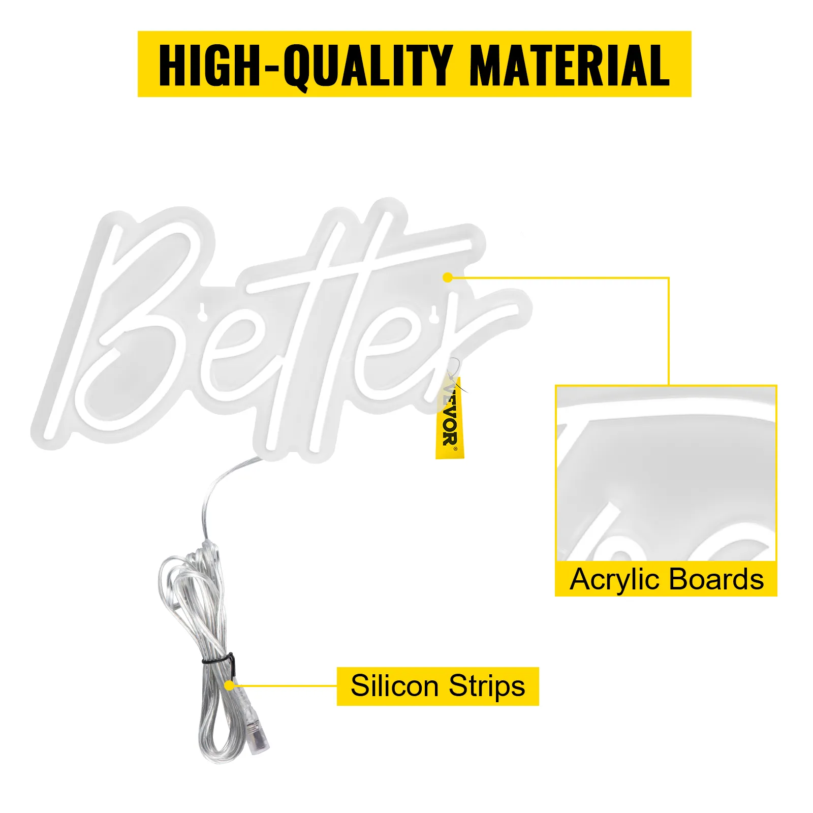 VEVOR Better Together Neon Sign, 24 x 10 17 x 9 witte LED