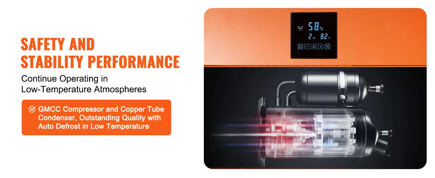 safety and stability performance, low-temperature operation, gmcc compressor, copper condenser, auto defrost.
