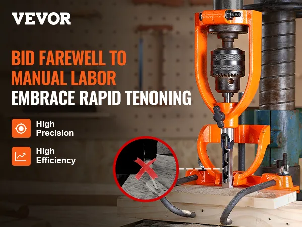 VEVOR mortising attachment for high precision and efficiency, easing manual labor with rapid tenoning.