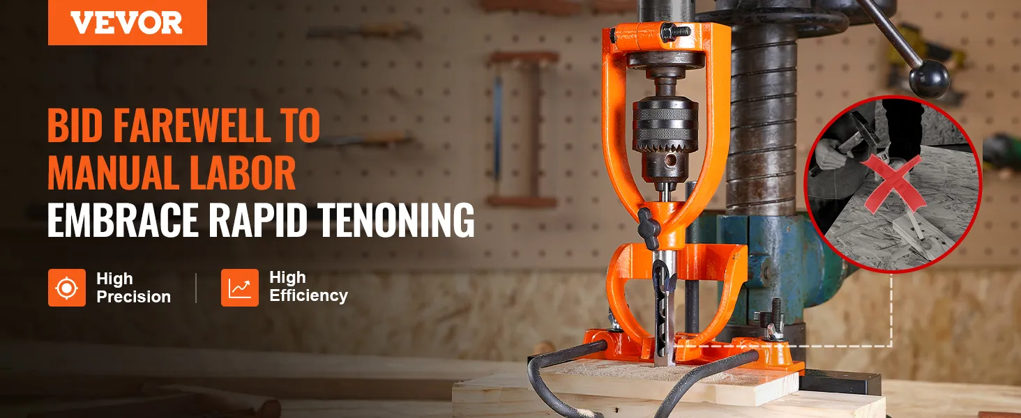 VEVOR mortising attachment for high precision and efficiency, easing manual labor with rapid tenoning.