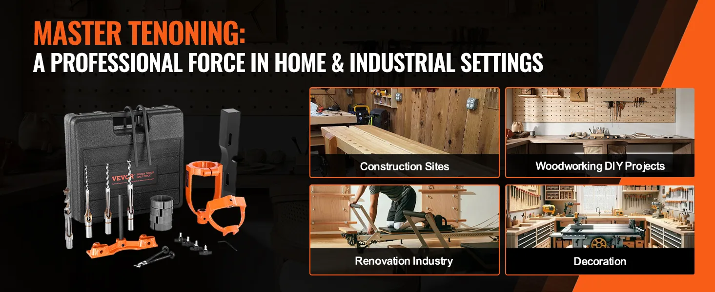 VEVOR mortising attachment for woodworking in construction, diy projects, renovation, and decoration.