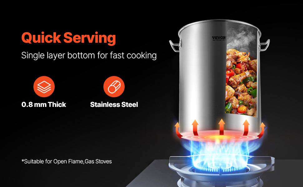 VEVOR Stainless Steel Stockpot – 36 QT / 34 L Large Capacity