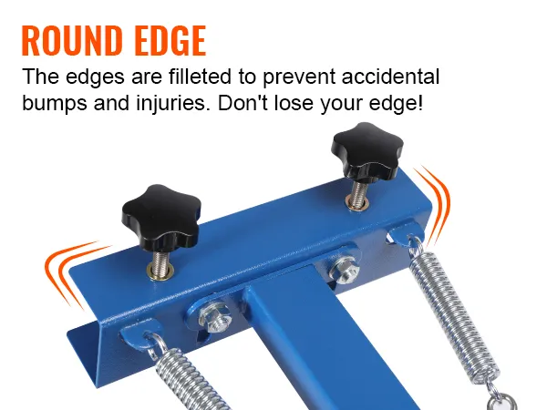 VEVOR screen printing machine with rounded edge to prevent injuries, featuring adjustable knobs and springs.