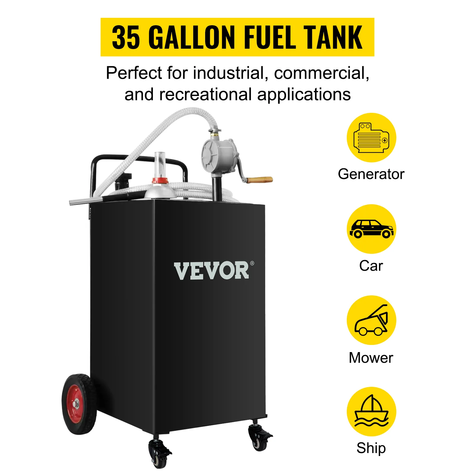 VEVOR-Kraftstoffbehälter, 35 Gallonen Kraftstofftank für Generatoren, Autos, Rasenmäher und Schiffe. Ideal für den vielseitigen Einsatz.
