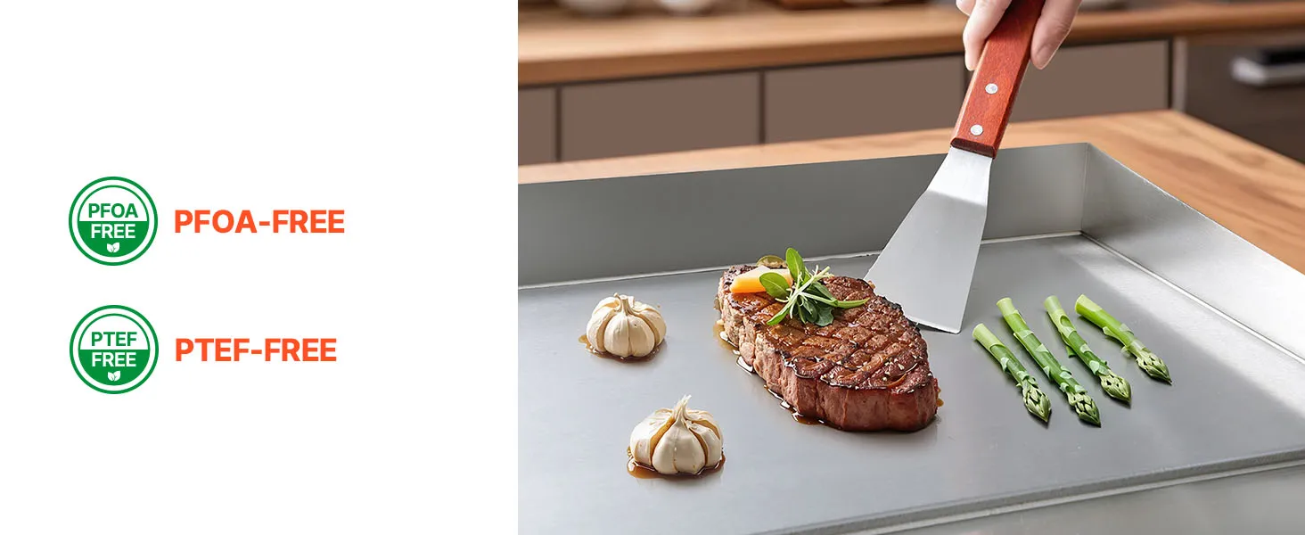 VEVOR Commercial Electric Griddle, 21 x 11.8 inch, 1750W, 122-570°F Adjustable Temp Control, Stainless Steel Countertop Flat Top Grill with 2 Spatulas, 2 Brushes and 4 Foot Pads, for Steak, Pancake