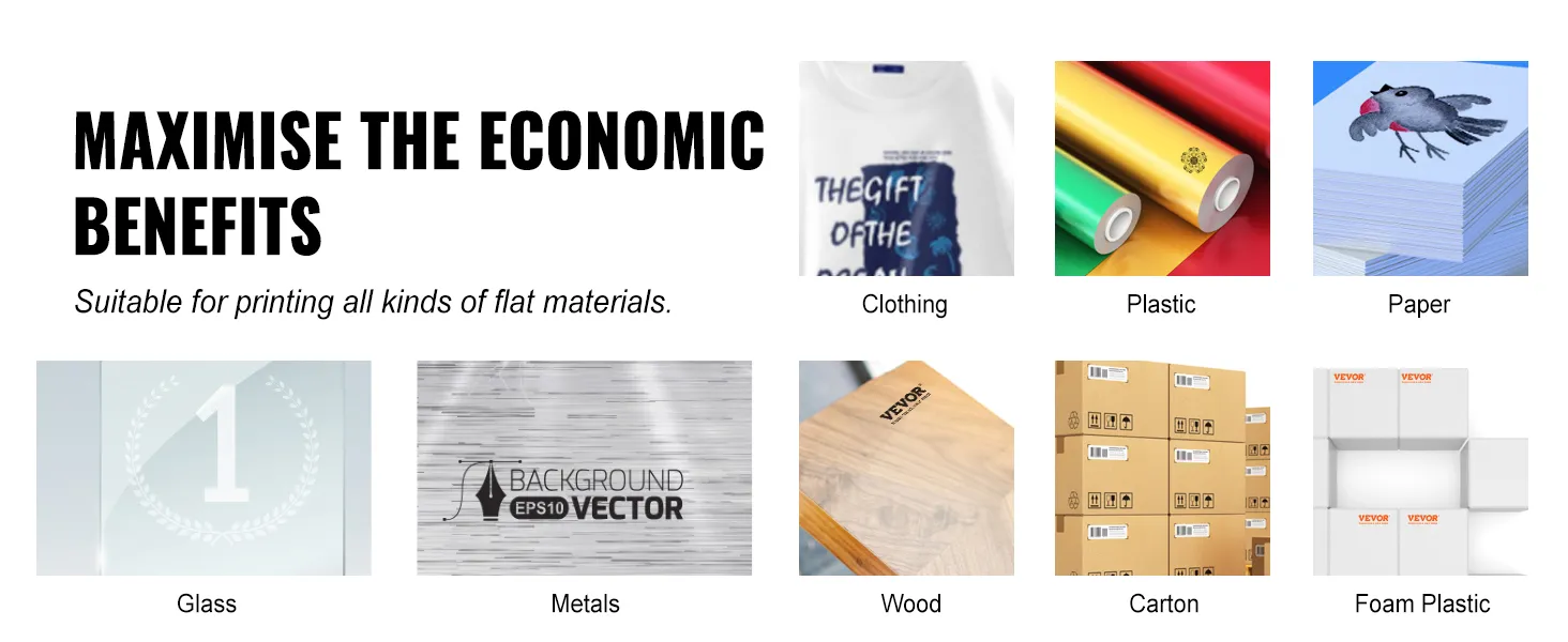 maximise economic benefits with VEVOR screen printing kit for clothing, plastic, paper, glass, metals, wood, and foam plastic.