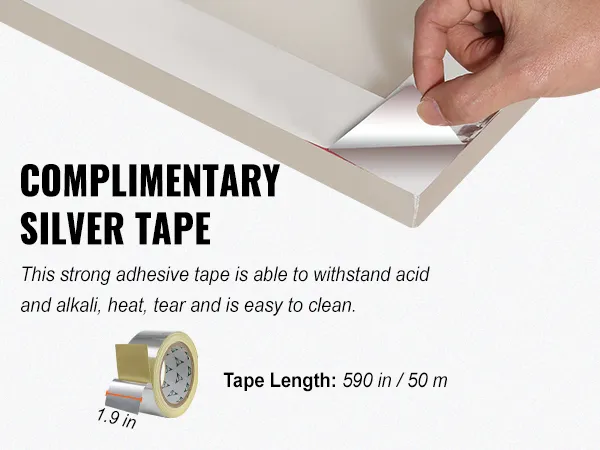 complimentary silver tape with VEVOR screen printing kit, 1.9 in wide, 590 in long, heat and tear resistant.