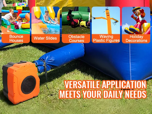 Soplador de castillo inflable VEVOR para castillos inflables, toboganes de agua, pistas de obstáculos, figuras que se mueven y decoraciones.