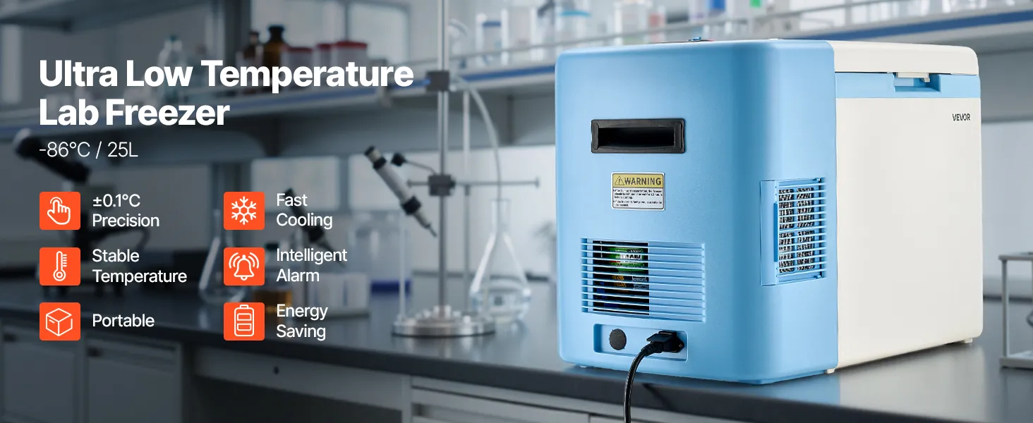 Ultra Low Temperature Freezer Lab Freezer 25 L −40 ℉ to −123 ℉ Adjustable Temp