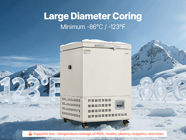 VEVOR Ultra Low Lab Freezer – ± 0.1°C, − 40℉ to − 123℉