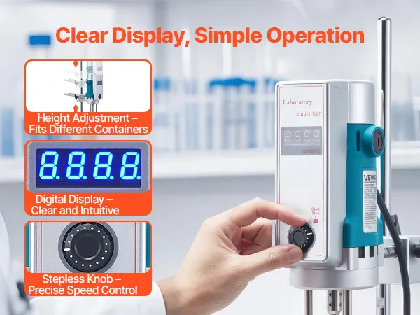 Homogenizer 500 W Laboratory High Speed Dispersing Homogenizer 200-11000 RPM