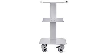 Carrito utilitario VEVOR gris con dos estantes y cuatro ruedas.