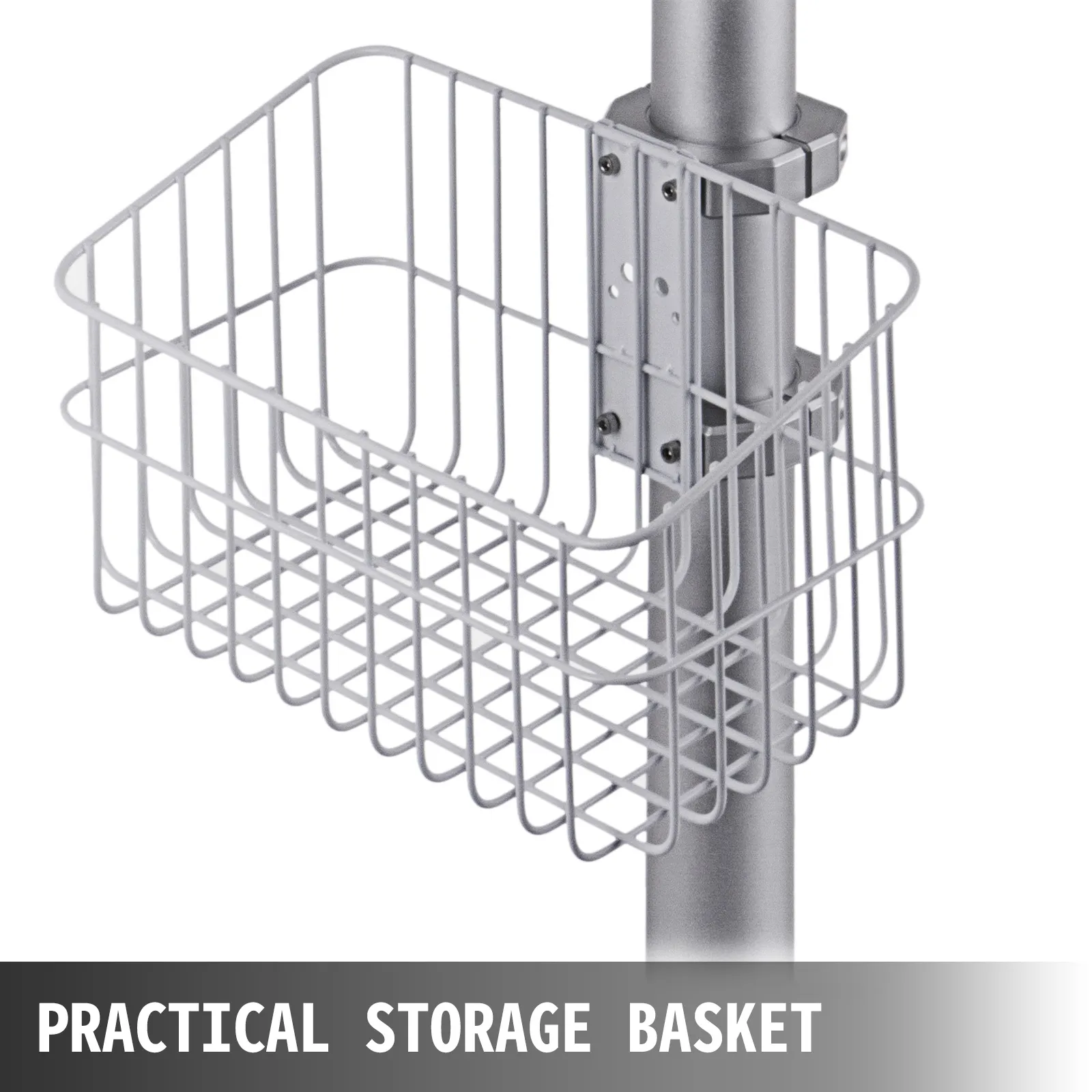 VEVOR mobile trolley cart with a practical storage basket attached to a metal pole.