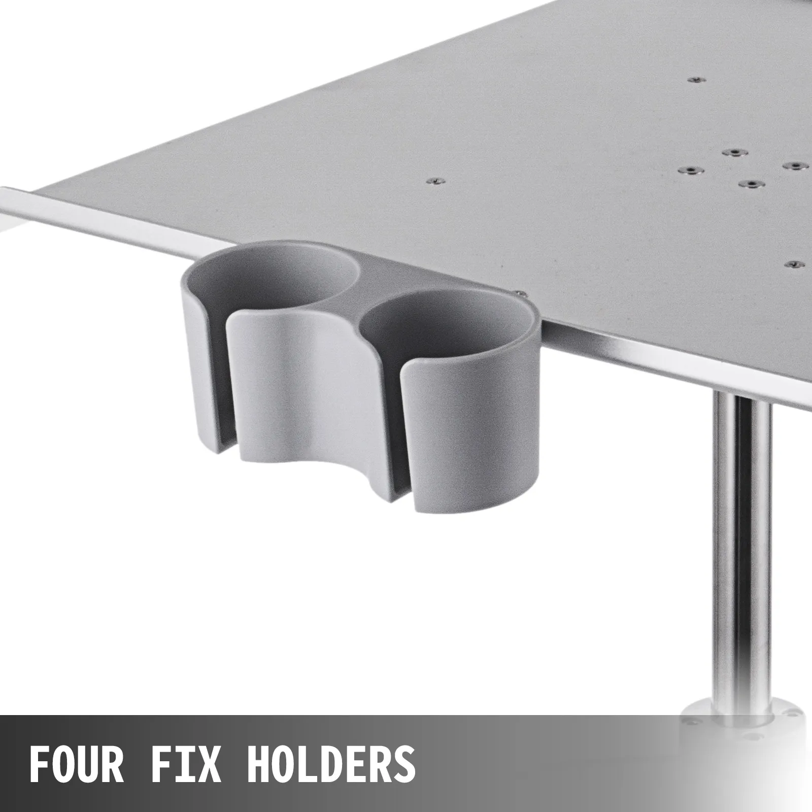 VEVOR mobile trolley cart with four fix holders for organized tool placement.