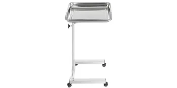 stainless steel VEVOR lab cart with wheels and adjustable height.
