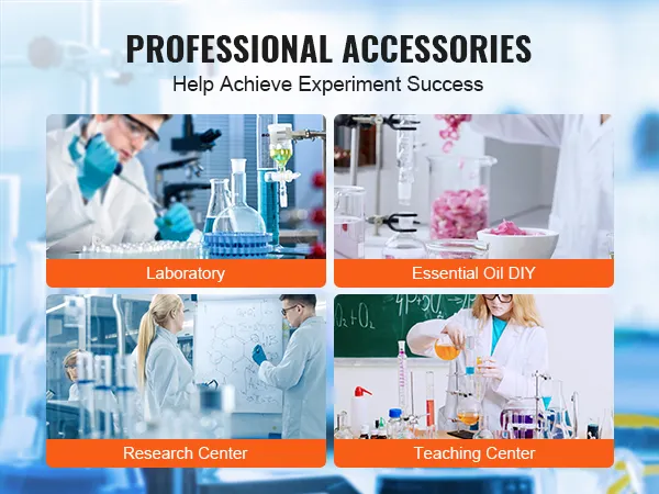 professional accessories for laboratory, essential oil diy, research center, teaching center with VEVOR lab distillation kit.
