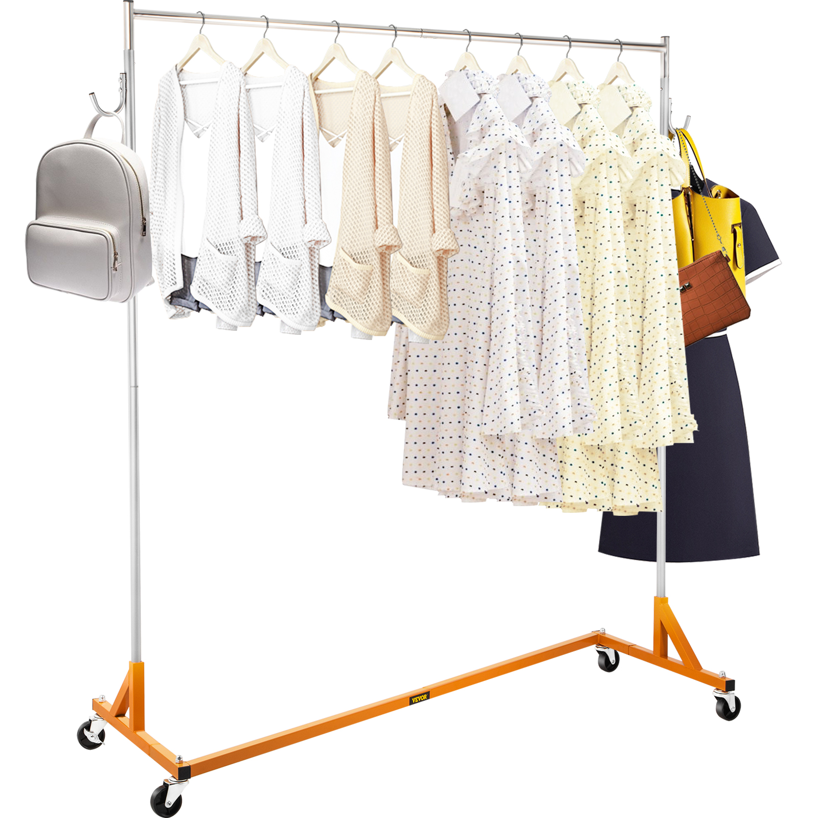 VEVOR Z Rack, Industrial Grade Z Base Garment Rack, Rolling Z