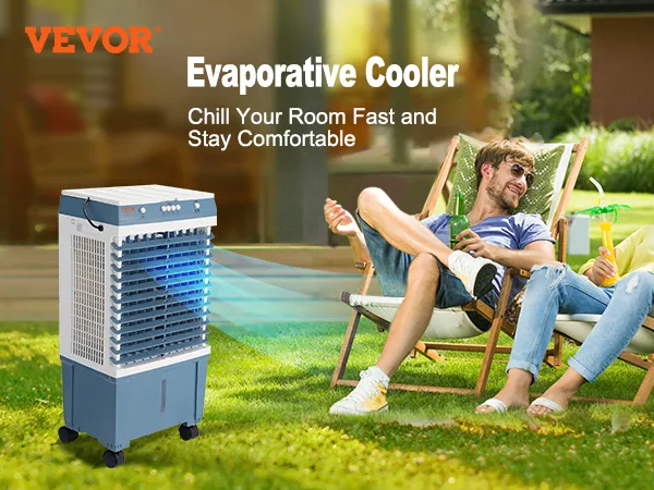 VEVOR Evaporative Cooler, 1400 CFM Air Cooler, 84° Oscillating