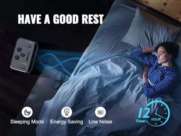VEVOR evaporative air cooler provides a quiet, energy-saving sleep mode for restful nights.
